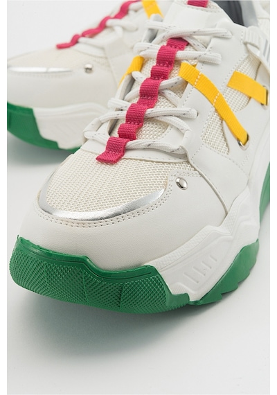Luvishoes Leona Beyaz Fuşya Kadın Spor Sneakers Beyaz - Fuşya