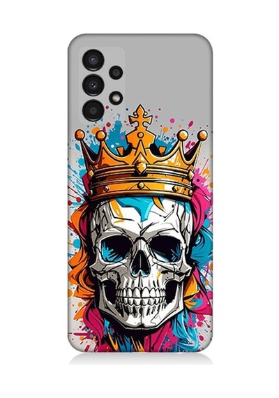 Samsung Galaxy A13 Uyumlu Kral Kurukafa Desenli Silikon Kılıf