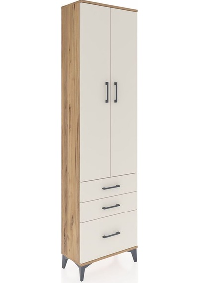 Arges Dolap 2 Raflı 3 Çekmeceli Tek Askılı 60x30x221 Çam-aytaşı Atlas Çam
