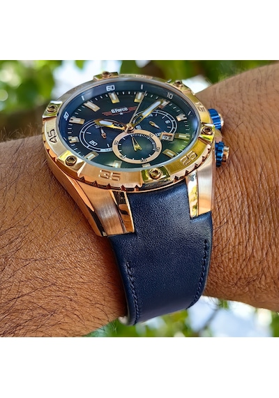 G-force Js25 Orjinal Miyota Mekanizma Lacivert Erkek Kronograf Kol Saati Lüks Kutulu Rose Gold - Gold