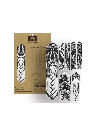 Geeroyoo Dağ Ve Yol Bisikletleri İçin Çizilmeye Karşı Dayanıklı Pvc Koruma Sticker Seti - Samuray Desenli