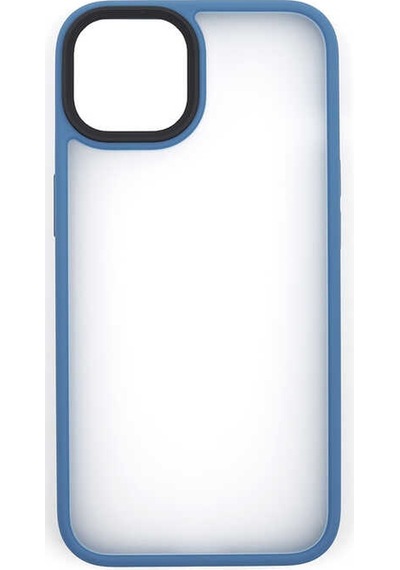 Apple Uyumlu iPhone 13 Mini Kılıf Kenarları Renkli Arkası Mat Kılıf Mavi