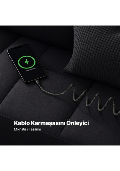 Ttec 2DK61S USB-C - USB-C Mıknatıslı 100 CM 60W Örgü Hızlı Şarj Kablosu 2Dk61S