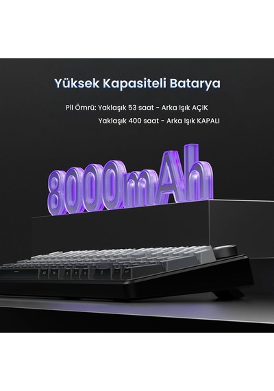 F99 Pro 3 Modlu Rgb Hot Swap Mekanik Nimbus V3 Switch Kablosuz Makrolu Klavye Gradyan Gri Diğer