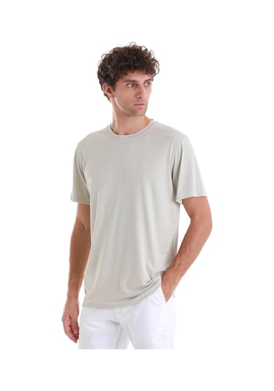Hatemoğlu Ekru Regular Fit Düz Bisiklet Yaka Triko Tişört 35102024c006 A53 Ekru