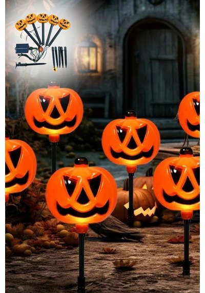 Bal Kabağı Kazıklı Solar Led Işık, Cadılar Bayramı Güneş Enerjili Hallowen Zemin Yürüyüş Yolu Işığı Sarı