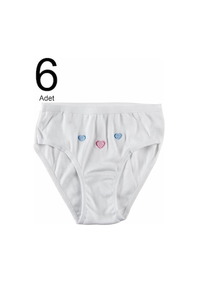 Tutku Kız Çocuk Beyaz 6'lı Paket Külot Elf568tut08216 Beyaz