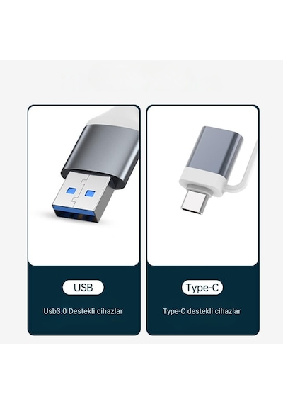 Alfais 6033 Usb 3.0 Type C Hub 4 Port Çoklayıcı Çoğaltıcı Çevirici Dönüştürücü Adaptör
