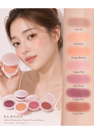 Klavuu Urban Pearlsation Natural Powder Blusher 6 Twilight Plum - İnci Tozu İçeren Allık