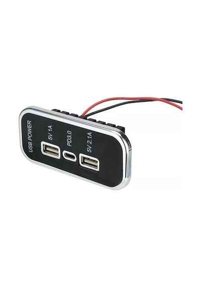 Type-c Usb 3 Portlu Araç Şarj Soketi Adaptörü 12v-24v