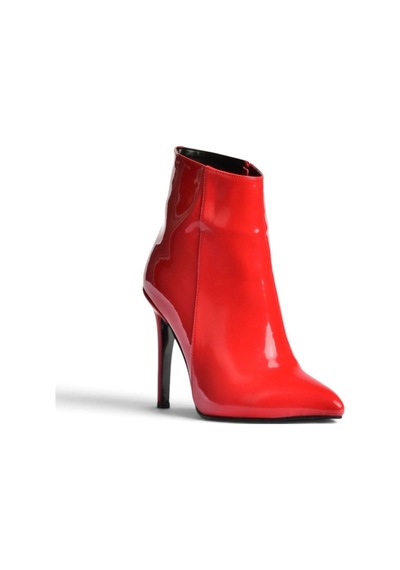 Fox Shoes N372524408 Kırmızı Rugan İnce Topuklu Kadın Bot
