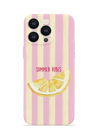 Apple iPhone Uyumlu 12 Pro Max Vorian İnce Kamera Korumalı Mika Kılıf Summer Vibes Lemon Summer Vibes Lemon Mika