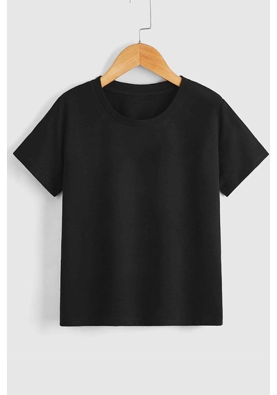 Uyguntarz Çocuk Butterfly & Letter Graphic Pamuklu Tshirt Siyah