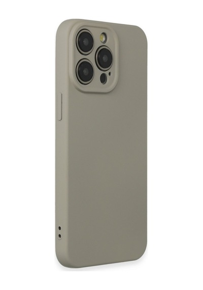 Apple iPhone Uyumlu 15 Pro Max Kılıf Nano İçi Kadife Silikon - Beyaz Titanyum Bz8683140663254