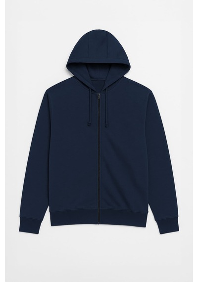 Markapia Erkek Fermuarlı Kapüşonlu İçi Polarlı Sweatshirt Lacivert