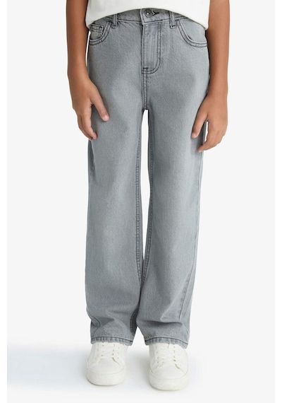 Defacto Erkek Çocuk Wide Leg Düz Paça Jean Pantolon F2836a825aunm55 Gri