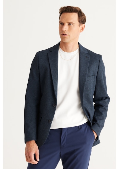 AC&Co / Altınyıldız Classics Erkek Siyah-lacivert Slim Fit Dar Kesim Mono Yaka Diagonal Desenli Ceket Lacivert - Siyah AC&Co / Altınyıldız Classics Erkek Siyah-lacivert Slim Fit Dar Kesim Mono Yaka Diagonal Desenli Ceket Lacivert - Siyah