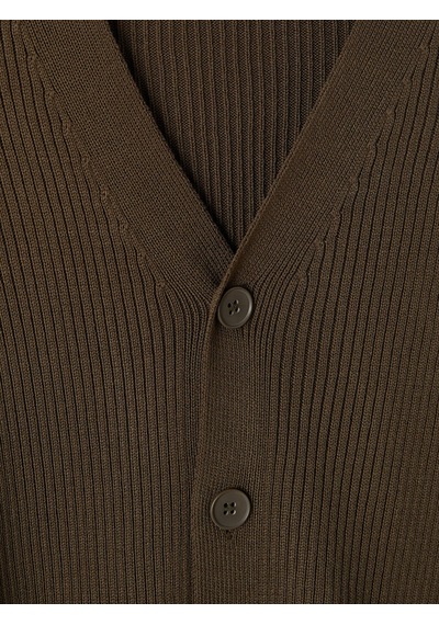 Lcw Vision Haki Regular Fit V Yaka Erkek Triko Hırka