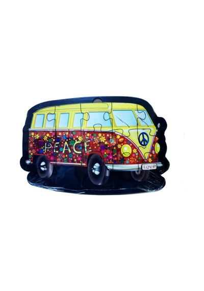 Minibüs Şekilli Ahşap Puzzle Yapboz -