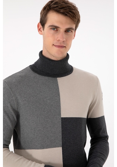 U.S. Polo Assn. Erkek Slim Fit Yarım Balıkçı Yaka Koyu Yeşil Kazak 50297057-VR049