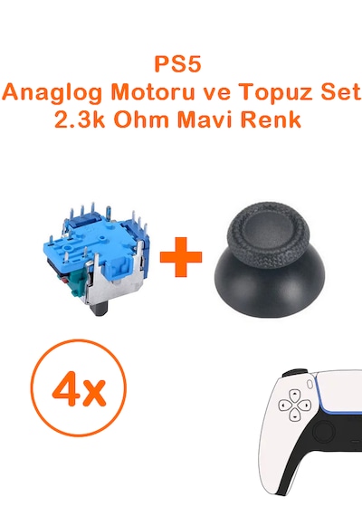 4 Adet Ps5 Analog Motoru Ve Başlık Topuz Set