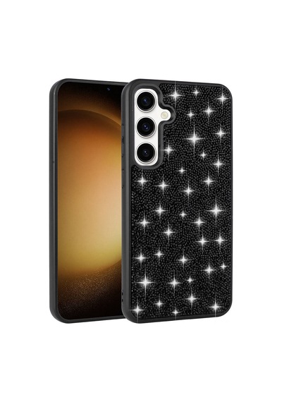 Zore Galaxy S24 Uyumlu Parlak Taşlı Tasarım Pırlanta Ogaa Kılıf-gri