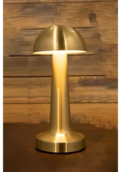 Mantar Model Retro Masa Lambası Gold Altın Renkli Dimmerli Şarjlı Mantar Model Retro Masa Lambası Gold Altın Renkli Dimmerli Şarjlı
