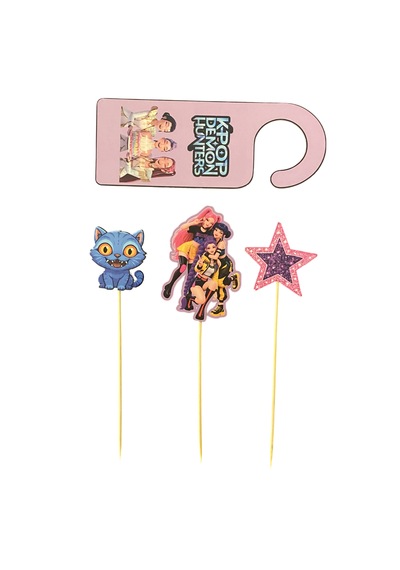 Schulzz Party K-pop Demon Hunters Temalı Mega Set Pasta Süsü 7 Parça +3