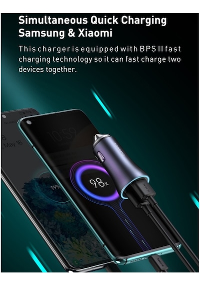 Baseus 40W Pd Qc Type C ve Usb Girişli Araç Şarj Cihazı