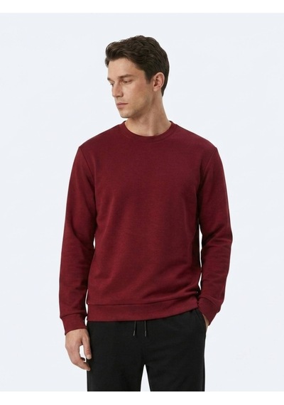 Kip Bordo Düz Sweatshırt