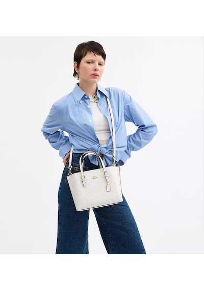 Coach Mollie Small Tote Kadın Çapraz Çanta Cv965 Beyaz
