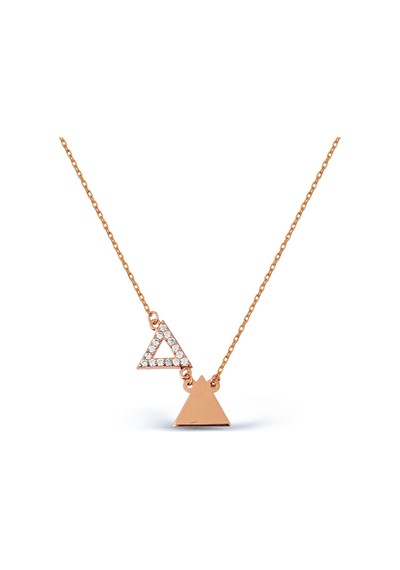 Kuyumcudukkani "sen Ve Ben"üçgen Figürlü Kolye-37130-r-w Rose Gold