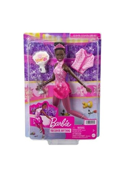 Barbie Buz Pateni Sporcusu Siyahi Bebek Hcn31