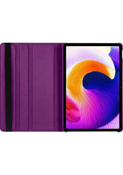 Lenovo Tab M11 / K11 11 Inç Kılıf Koruyucu 360 Dönebilen Standlı Pu Deri Tablet Ön Arka Kapak Mor