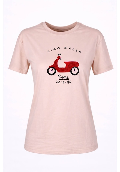 Trender 26ydt1000012 Taş Kadın T-shirt Cıao Bella O Yaka