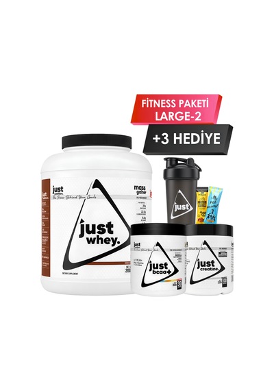 Just Nutrition Fitness Paketi - Large 2 + 3 Hediye Protein Tozu + Bcaa + Kreatin Çikolata Aromalı