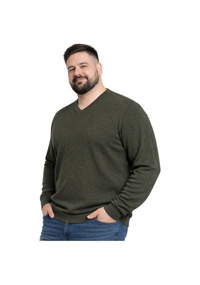Battalmoda Erkek Büyük Beden Haki V Yaka Triko Kazak 3xl-4xl-5xl-6xl