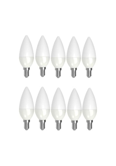 10 Adet 7w Günışığı Sarı Led Mum Avize Ampulü Buji Ampul E14 Ince Duylu Ct 4079 3200 Kelvin