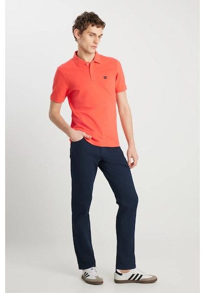 Wrangler %100 Pamuk Regular Fit Normal Kesim Mercan Rengi Polo Yaka Tişört Nar Çiçeği