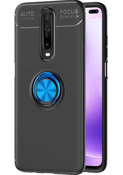 Xiaomi Poco X2 Kılıf Zore Ravel Silikon Kapak Siyah-Mavi