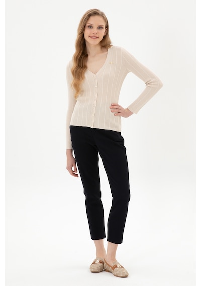 U.S. Polo Assn. Kadın Lacivert Carrot High Waist Fit Kanvas Pantolon 50316902-VR033 U.S. Polo Assn. Kadın Lacivert Carrot High Waist Fit Kanvas Pantolon 50316902-VR033