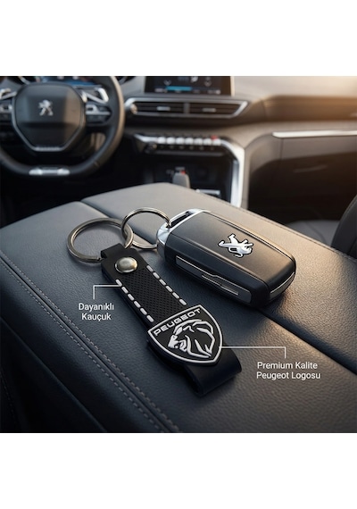 Peugeot Grubu İle Uyumlu Yeni Logo Premium Kauçuk Oto Anahtarlık Araç Anahtarı İçin Şık Ve Dayanıklı Anahtarlık