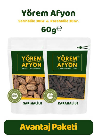 Yörem Afyon Doğanın Denge Sırı Kral Ve Kardeşi Sarı Halile & Kara Halile Avantajlı Set Terminalia 60gr.