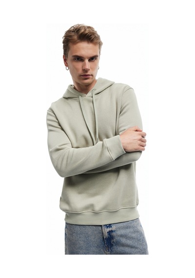 Koton Şardonlu Uzun Kollu Basic Kapşonlu Sweatshirt Yeşil 6wam70015mk Yeşil