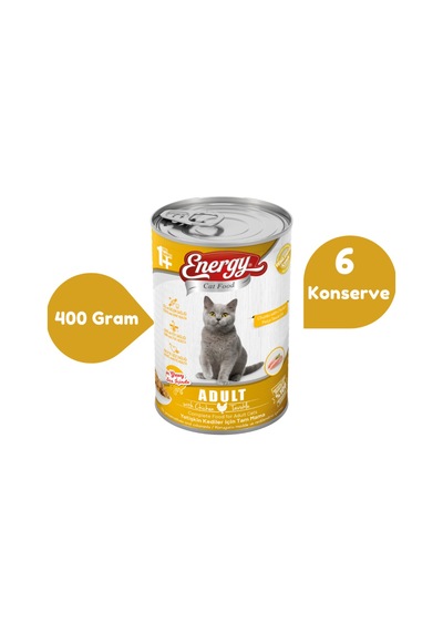 Energy Tavuklu Konserve Yetişkin Kedi Maması 6 x 400 G