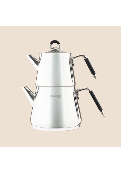 Kitchen Arven Çaydanlık - Gri - 1,25 Lt + 600 Ml Çok Renkli