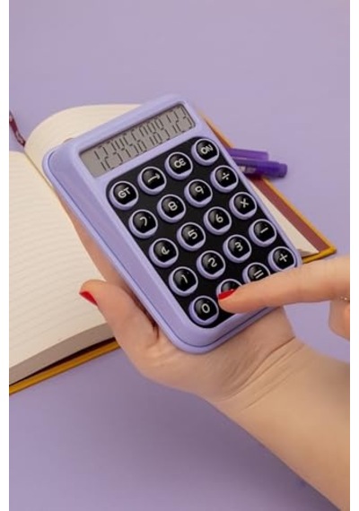 Renkli Ve Işık Enerjili Hesap Makinesi - Bl2122 Mor 124-Pembe
