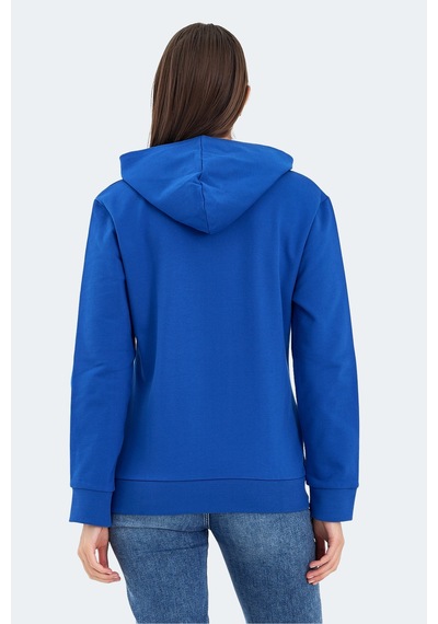 Slazenger Kathy In Kadın Kapüşonlu Saks Mavi Sweatshirt Saks Mavi