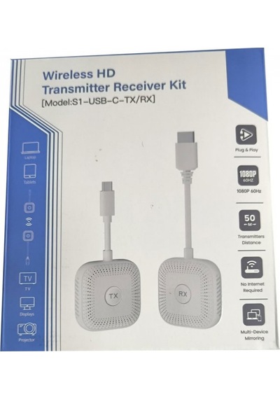 Type C To Hdmı Kablosuz Ses Ve Görüntü Aktarıcı Set Hdmi Alıcı Verici Kit
