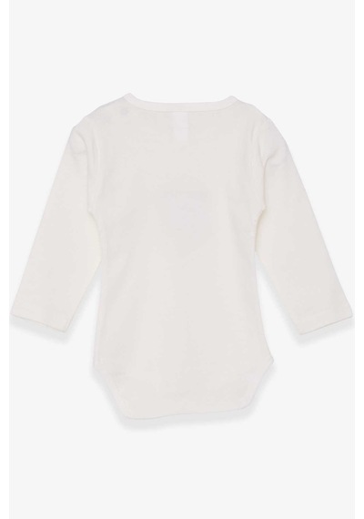Breeze Kız Bebek Çıtçıtlı Body Baskılı Unicorn 9 Ay-3 Yaş, Ekru-ekru Ekru